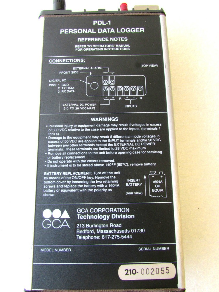 GCA PDL-1 Personal Data Logger w/ cables