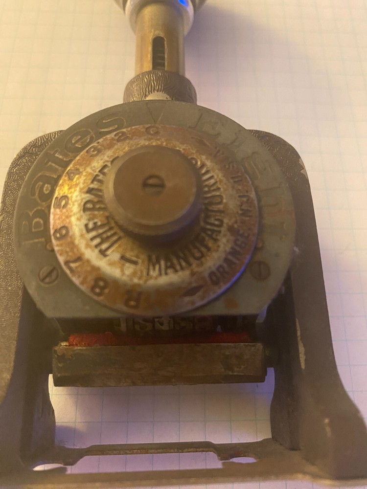 Bates numbering machine, 5wheels, style E