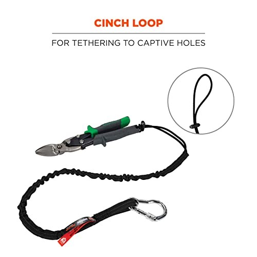 Squids 3100EXT Tool Lanyard with Single Carabiner and Adjustable Loop Black