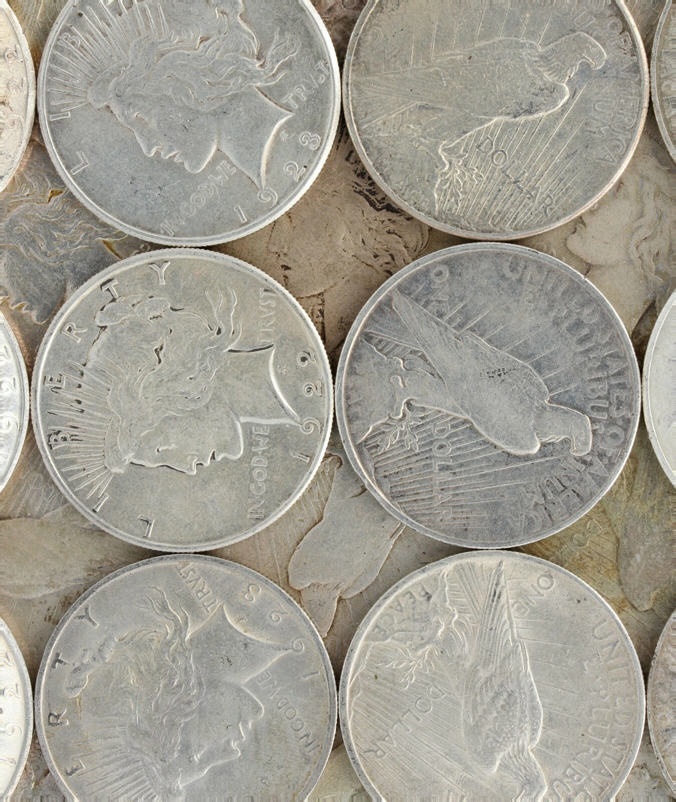 Silver Peace Dollar Cull 1922-1935 Lot of 5 S$1 Coins