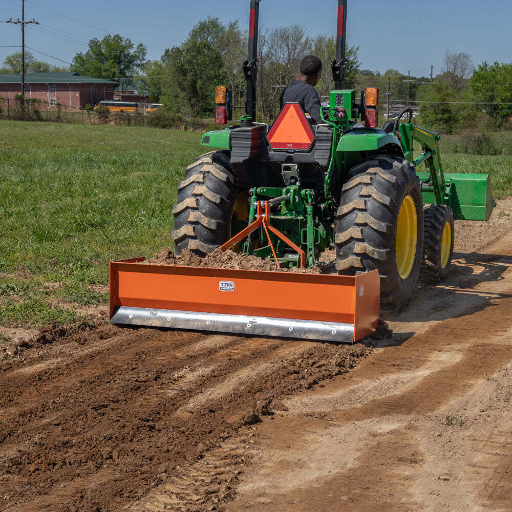 Titan Attachments 3 Point 4FT Rear Box Blade Scraper Grader, Cat 0 and 1