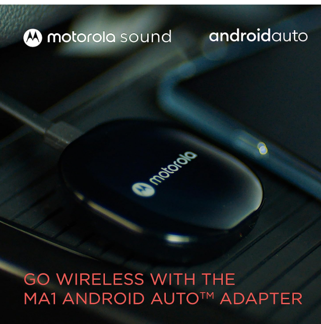 Motorola MA1 Wireless Android Auto Car Direct Plug-in USB Adapter