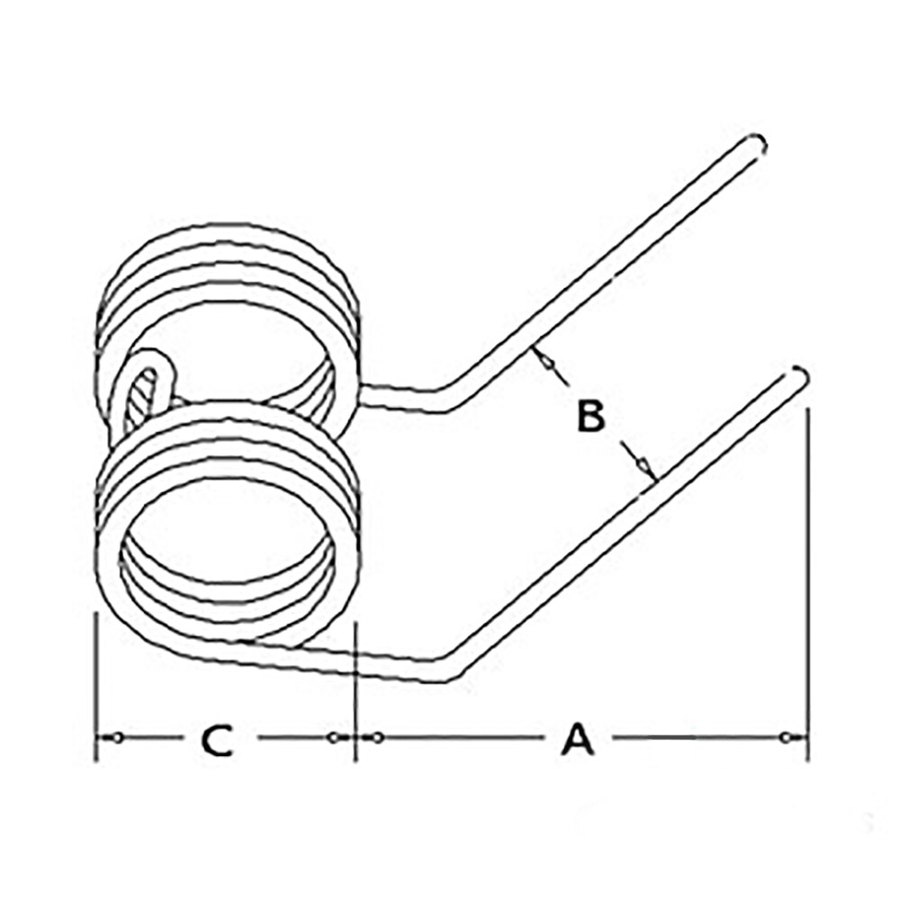 Double Tine Rake Tooth 5.25" Tines x 4.5" Wide w/ 1.845" Coil 400341 Farmer