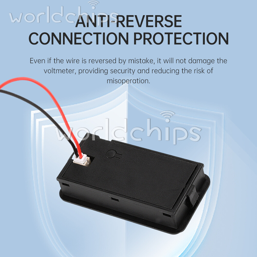 6136B High Precision LCD Battery Voltmeter Indicator Low Voltage Alarm Setting