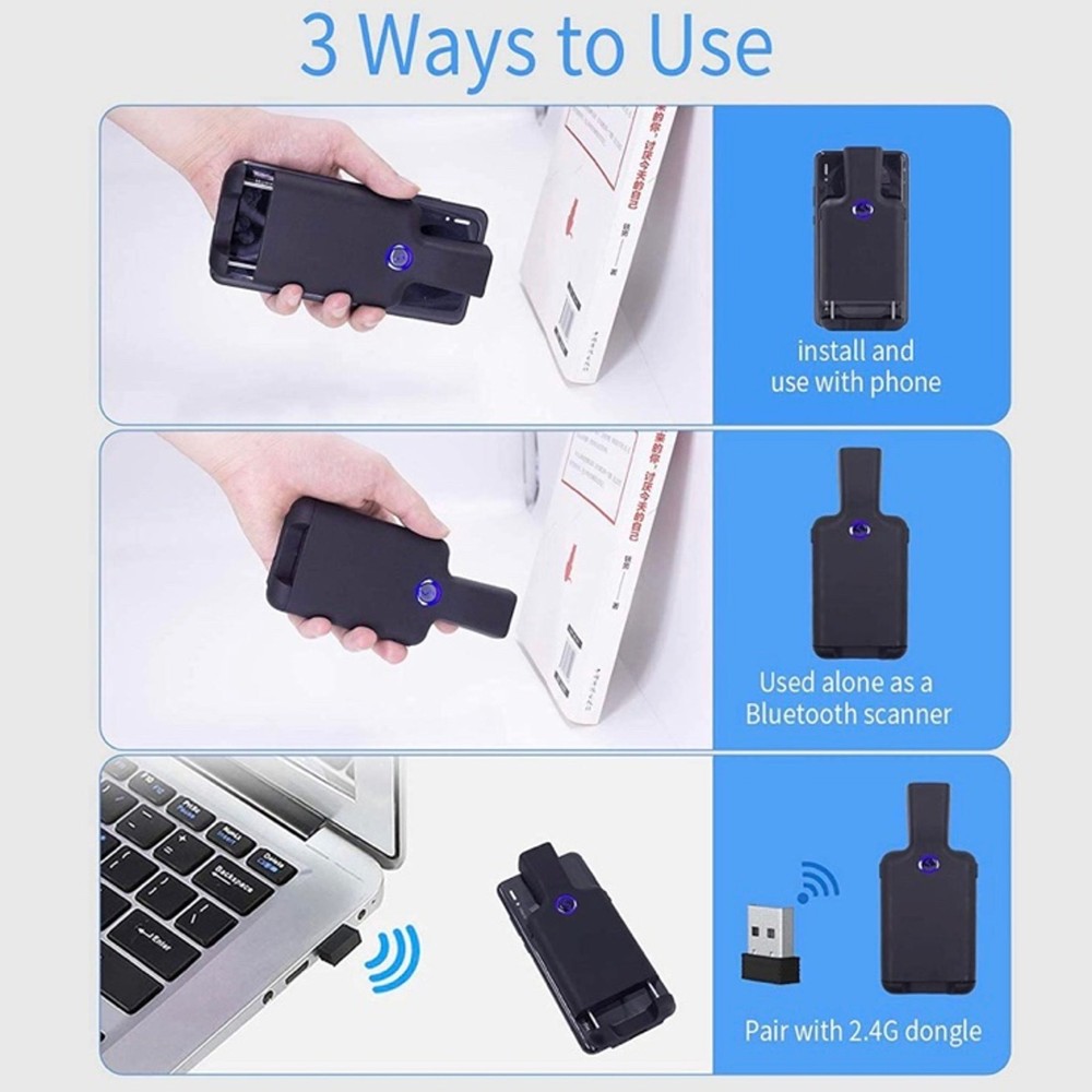 Symcode Bluetooth Wireless Portable Back Clip Barcode scanner