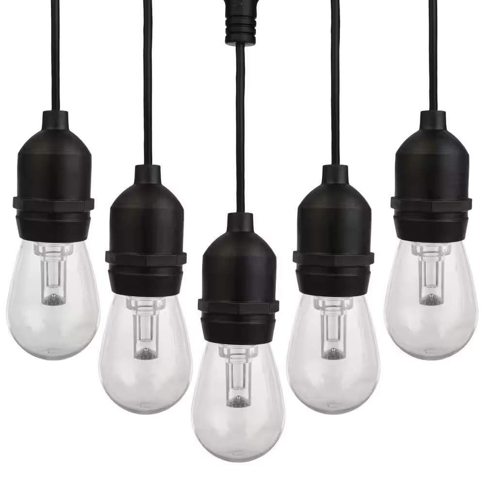 15 Edison String -Light - 50 Ft. Outdoor Plug-In Color-Changing Integrated LED E