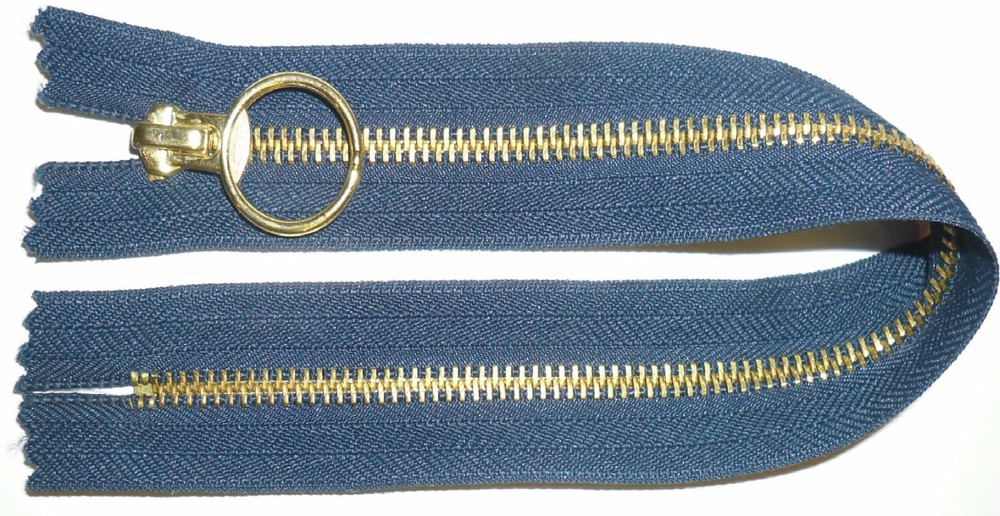 NAVY ZIP, 12"/30CMS, GOLDEN BRASS TEETH, CLOSED END NO.5 CIRCLE PULLER