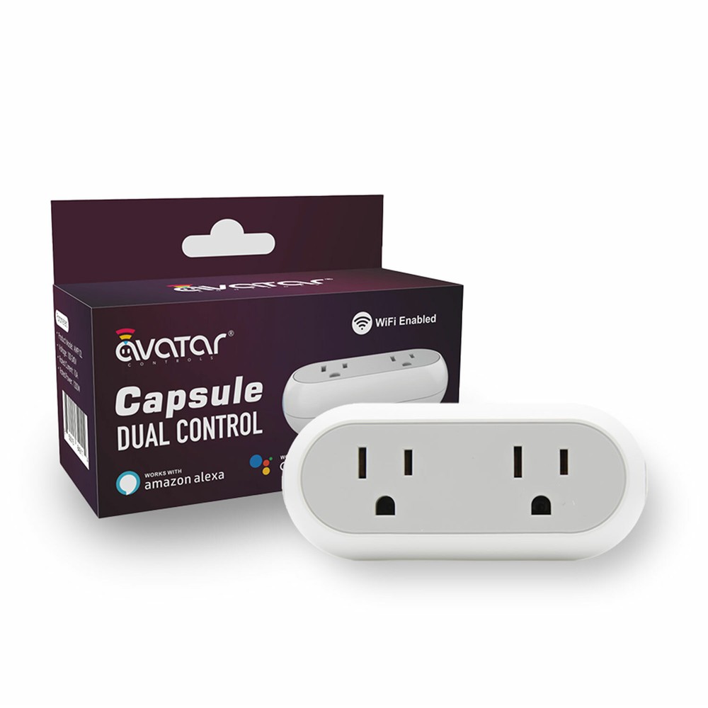 Dual Socket Capsule Smart WiFi Plugs Dual Outlets Alexa Google ITFFF SmartThings