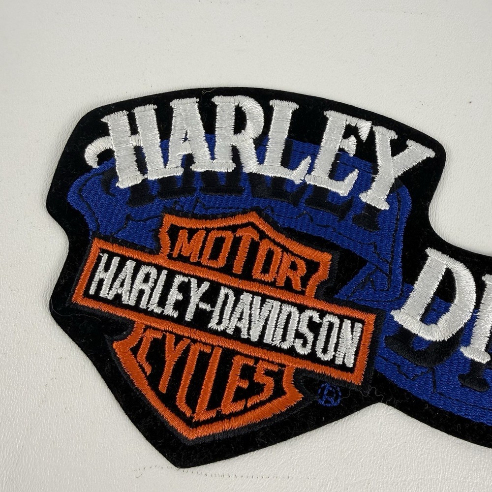 Harley-Davidson Bar & Shield Blue Banner Embroidered Large Back Patch