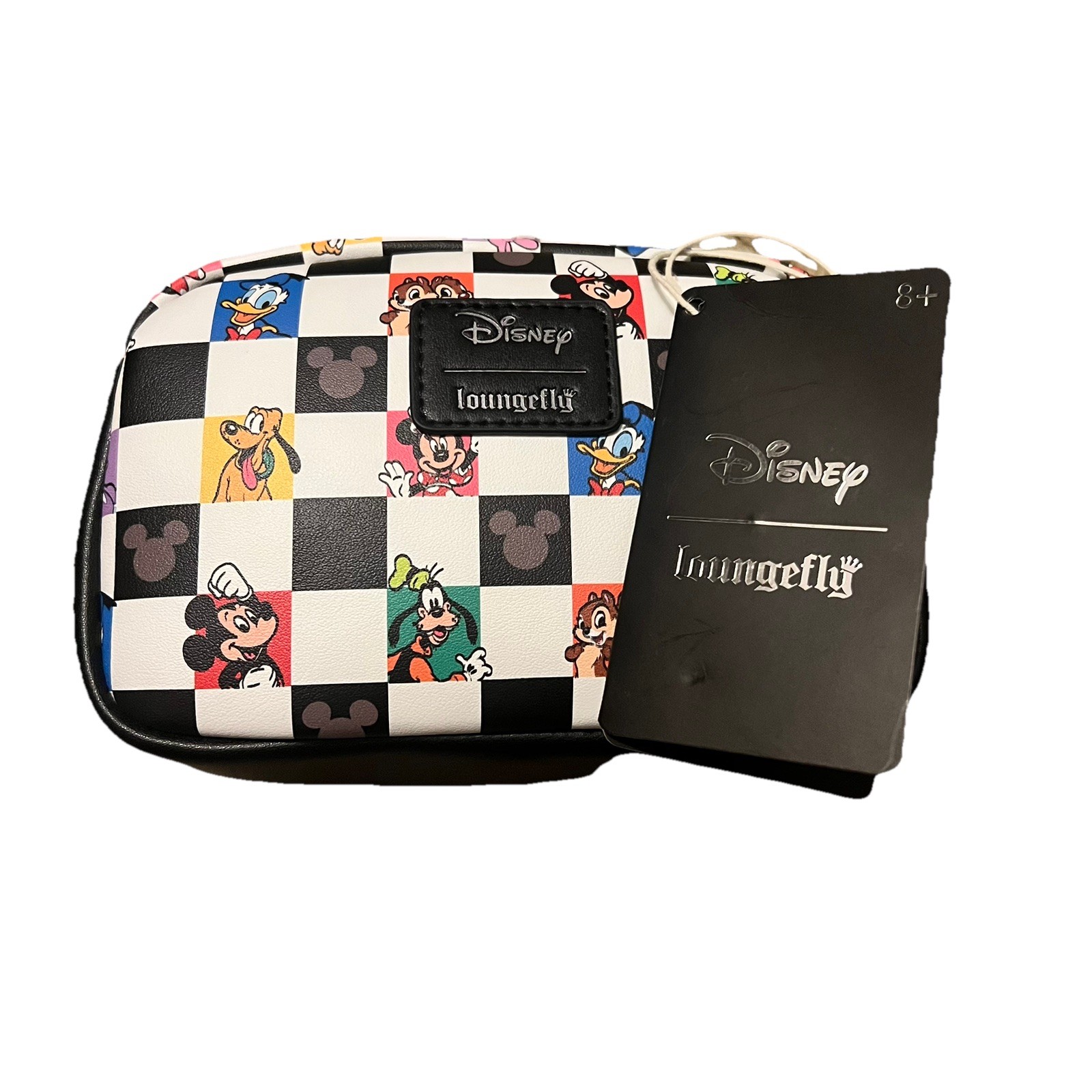 Disney Loungefly Mickey & Friends Checkered Makeup Bag Cosmetic Case NWT