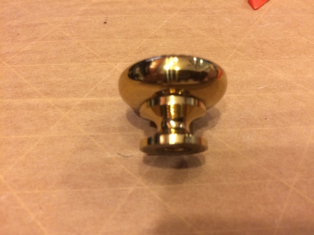 Braided Rope Patterned Polished Hollow Brass Construction Knob 1" Diameter