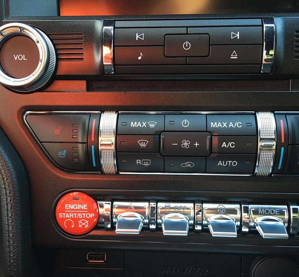 Red Performance GT350 Style Engine Push Start Button Cover For 2015-2023 Mustang