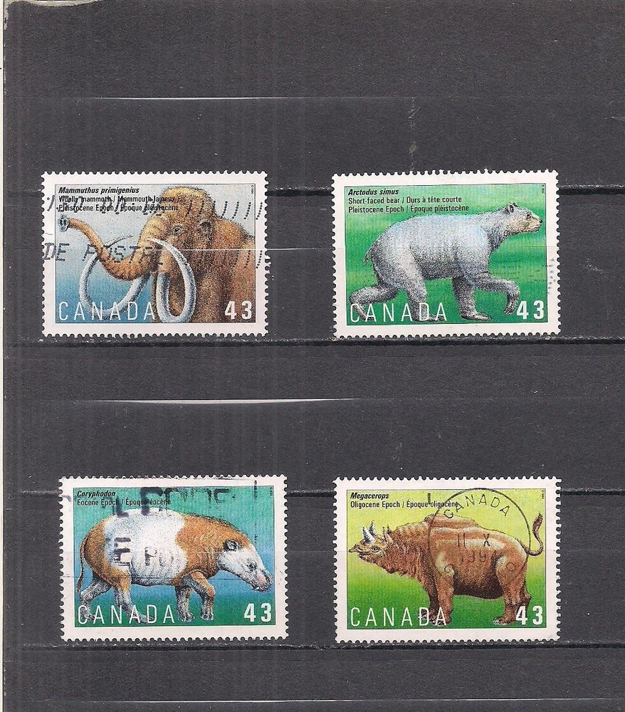 Canada #1529-1532 used Dinosaurs