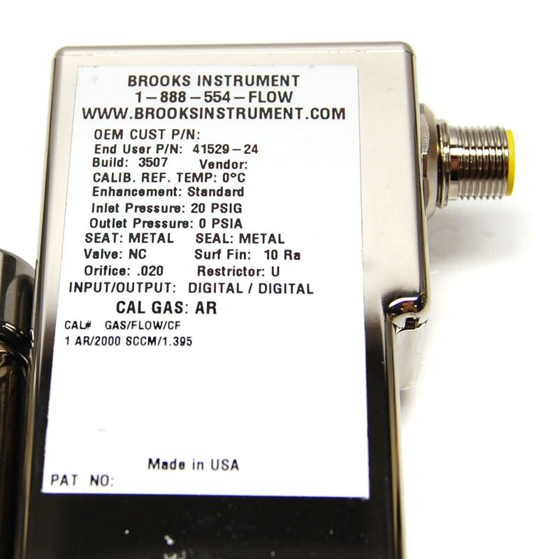 Brooks SLA7950D Digital MFC Mass Flow Controller 1/4" VCR Device Net (Ar / 2SLM)
