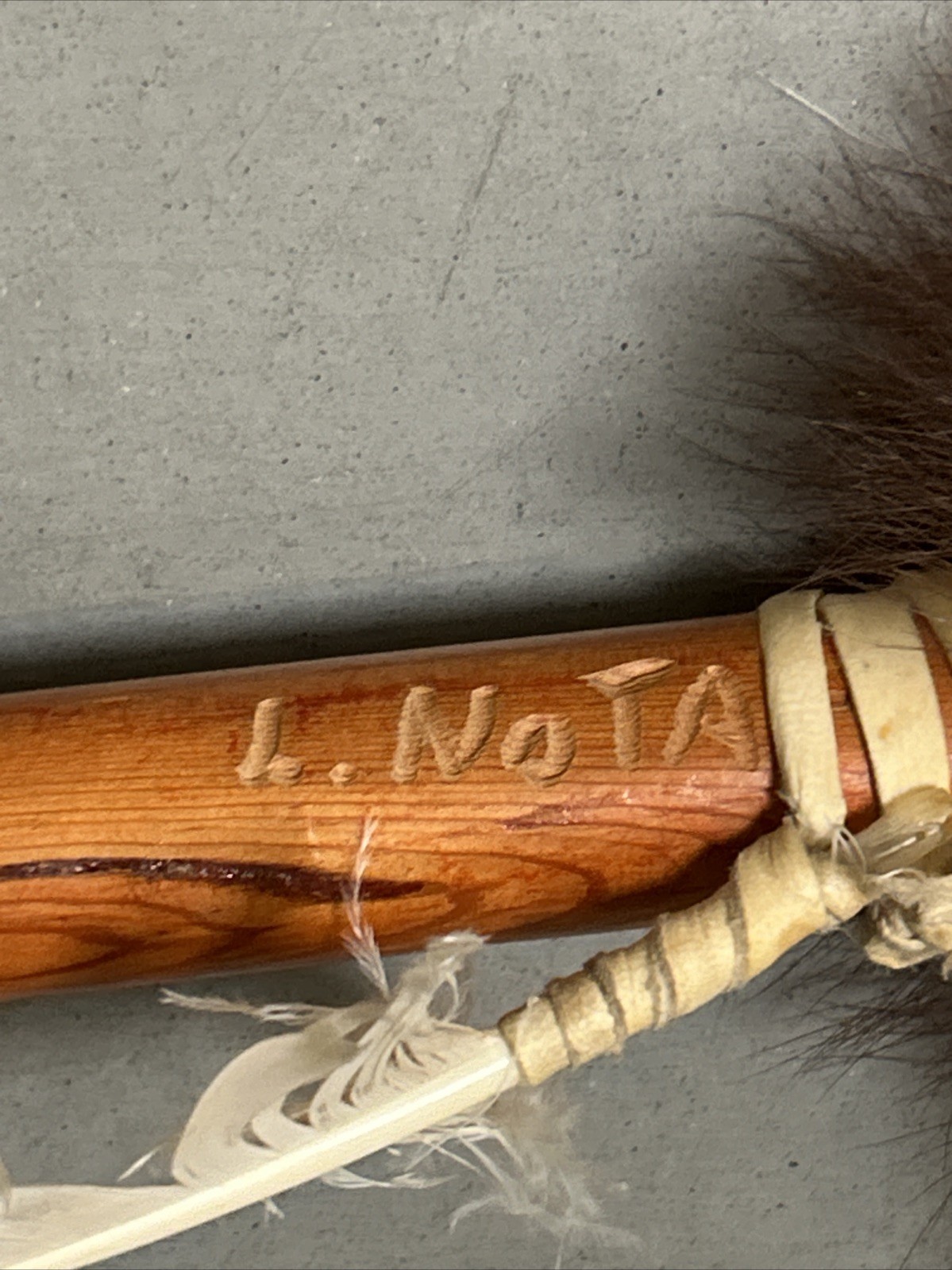 Vintage Native American Ceremonial Lance Spear Indian Lance 66” Replica L. Notah