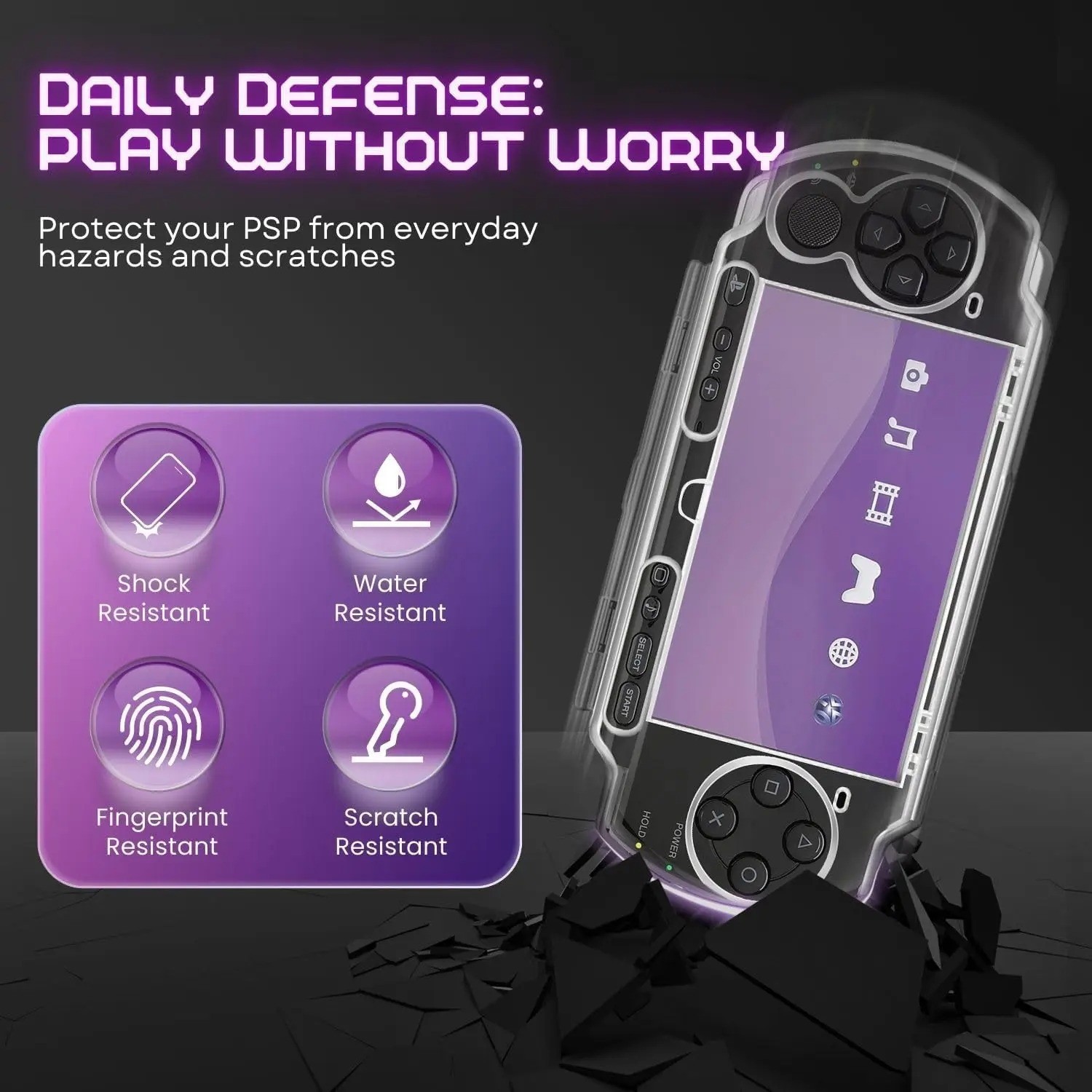 Clear Anti-dust Hard Skin Case Protector Cover for Sony PSP 2000 3000 Console