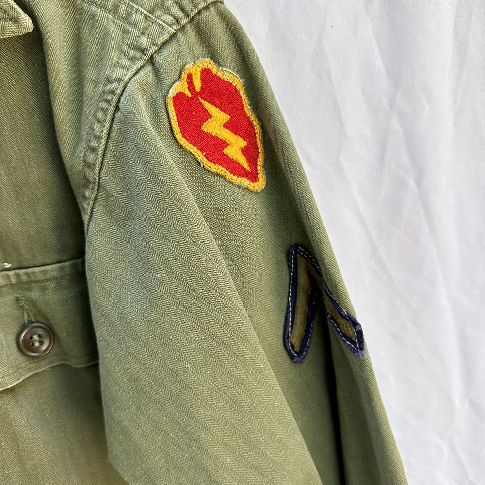 WWII US Army 3rd Pattern HBT Jacket Korean War 25th Inf Div Patched