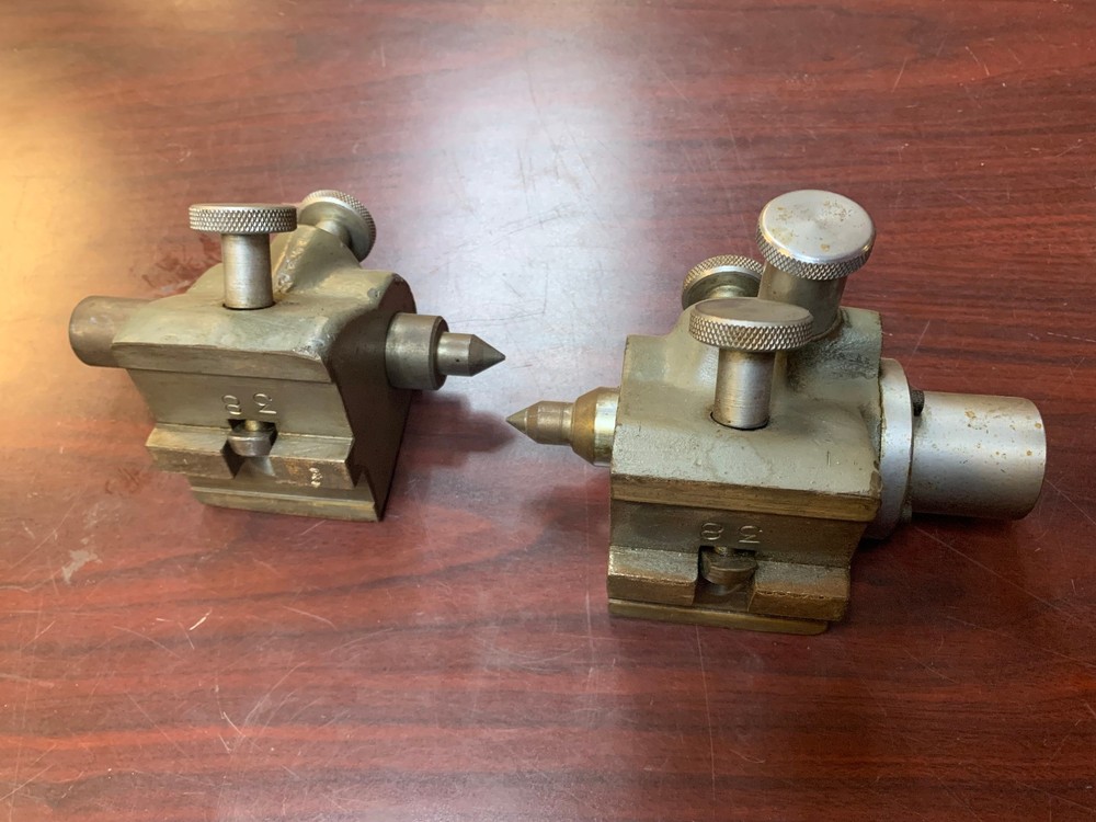 3.25" swing centers , one pair / set for optical comparator part staging