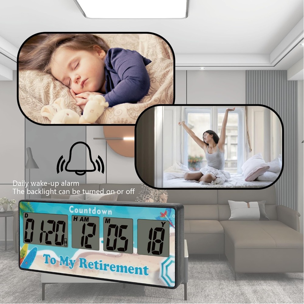 Yooreal Digital 9999 Days Countdown Days Timer Clock,Retirement Countdown Tim...