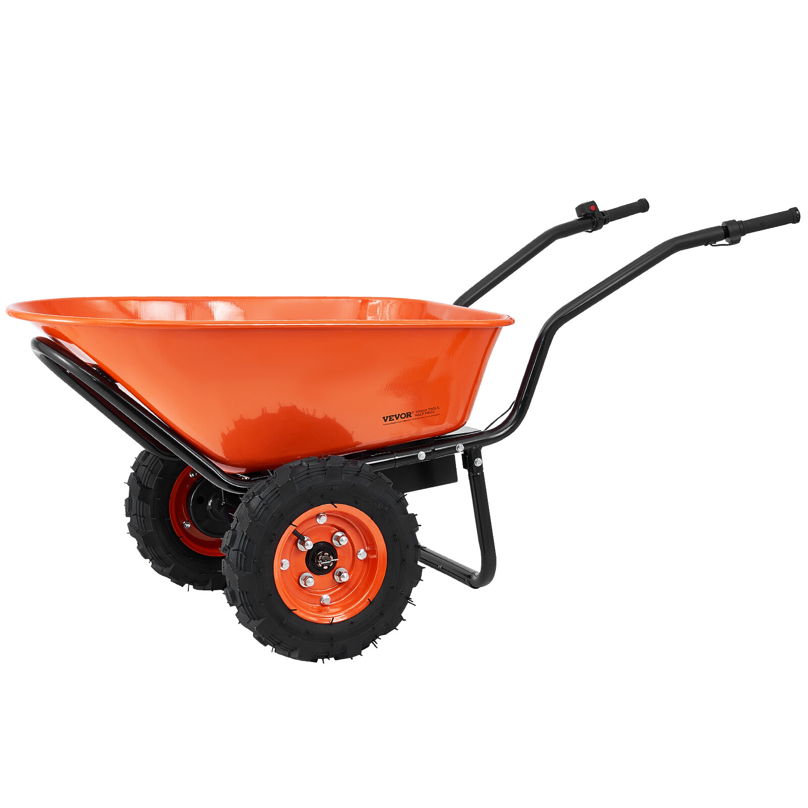 VEVOR Electric Wheelbarrow Cart One Wheel 7 Cu Ft Powered Dump Cart 573 lbs