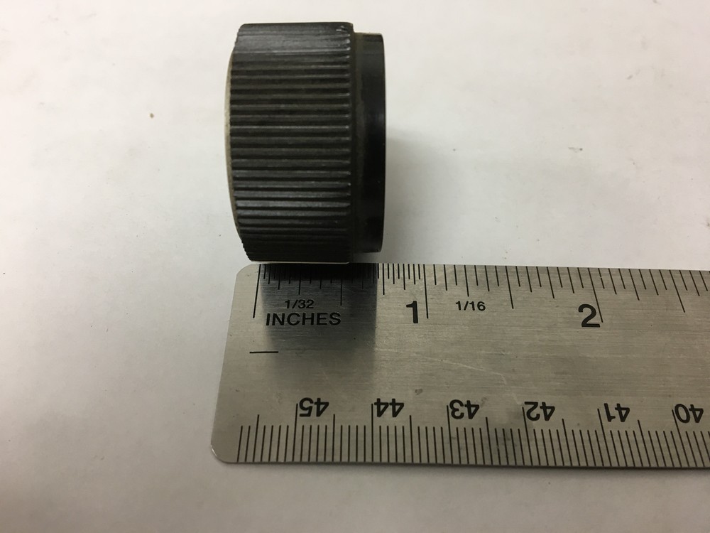Vintage Large Black Bakelite Round Knurled Pointer Knob