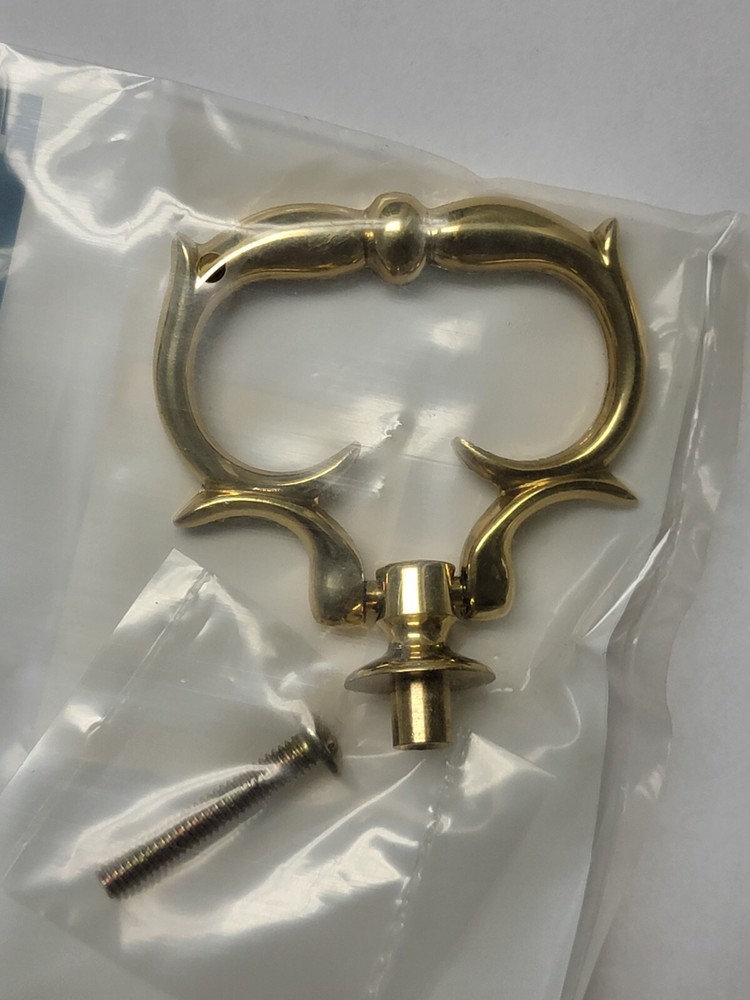 NOS 2" Wide VICTORIAN SOLID BRASS RING PULL