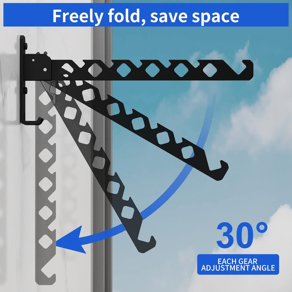 Wall Mounted Clothes Drying Rack, Wall Clothes Hanger Foldable, Laundry Hanger