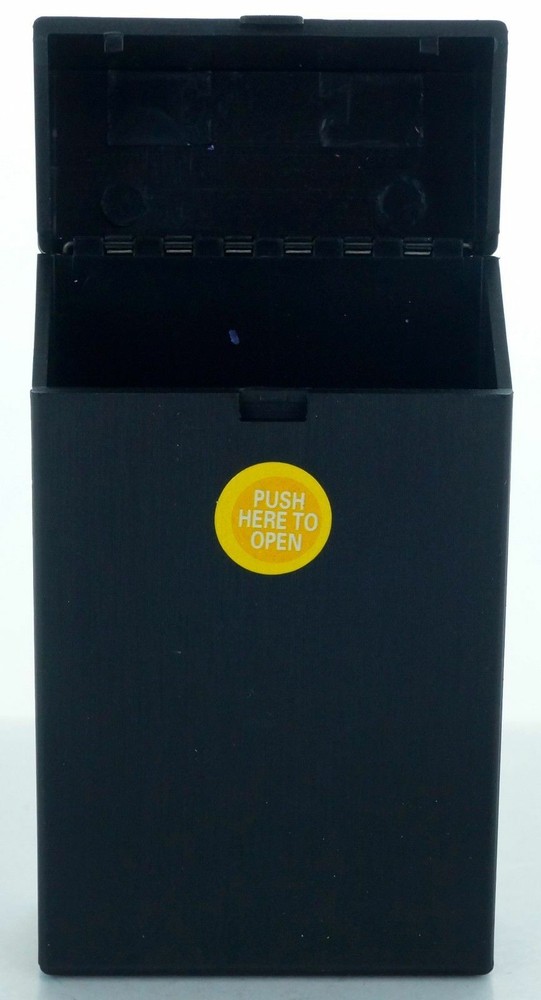 3 Pack Size 100' Push-to-Open Plastic Cigarette Case w/Metallic Finish Design