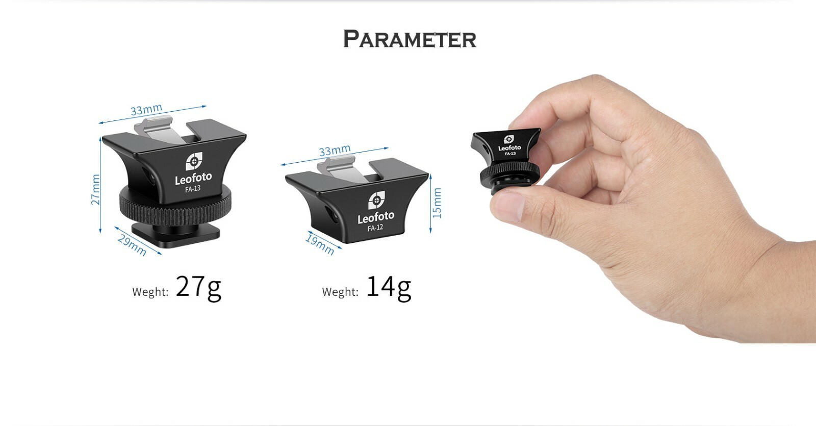 Leofoto FA-13+FA-10 Cold Shoe and Hot Shoe Adapter