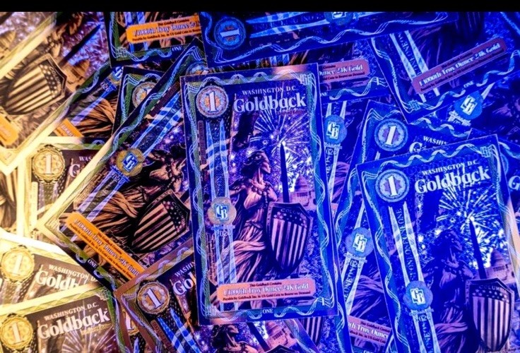 1 WASHINGTON DC GOLDBACK 1/1000 OZ 250 YEARS COMMEMORATIVE EDITION BU 🔥