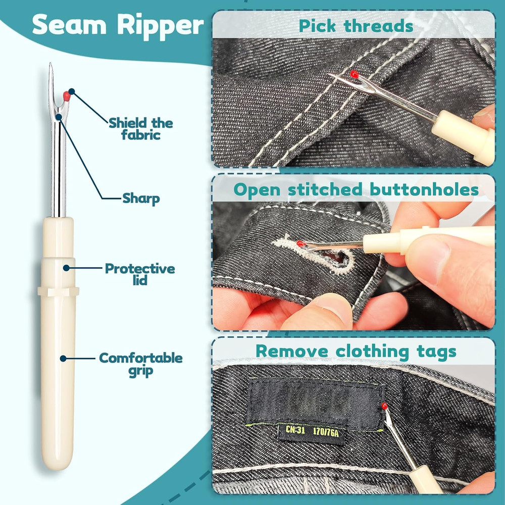 33 Pcs Sewing Tool Kit - with Automatic Needle Threader/Fish Mouth Easy Threader