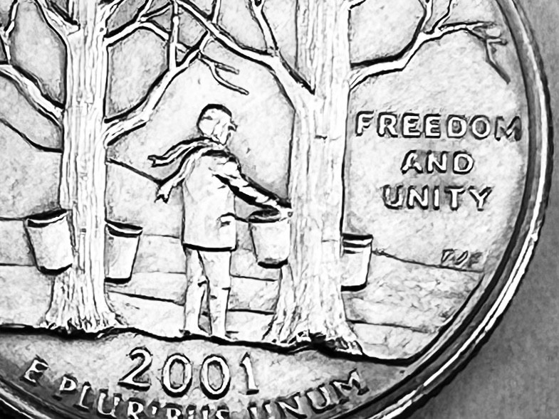 2001 D Vermont Quarter. Uncirculated Clad