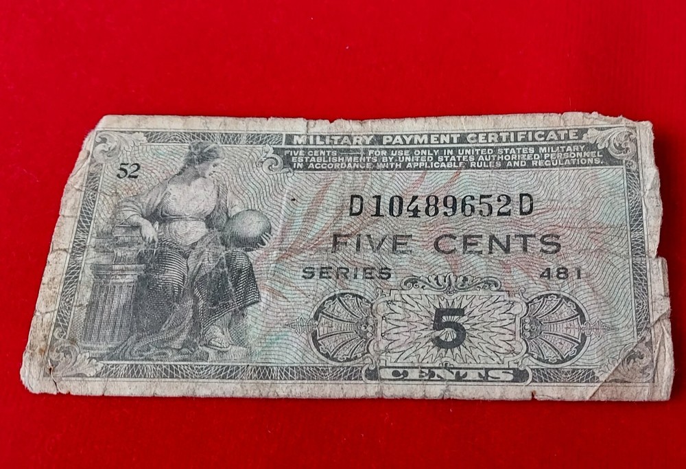 US Military Payment Certificate 5 Cent S 481