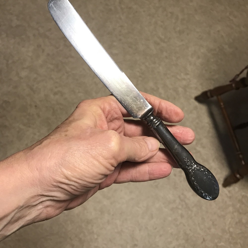 Alvin DIANA Dinner Knives 9" Silverplate Ex Monos 1910 Silverplate Flatware 12