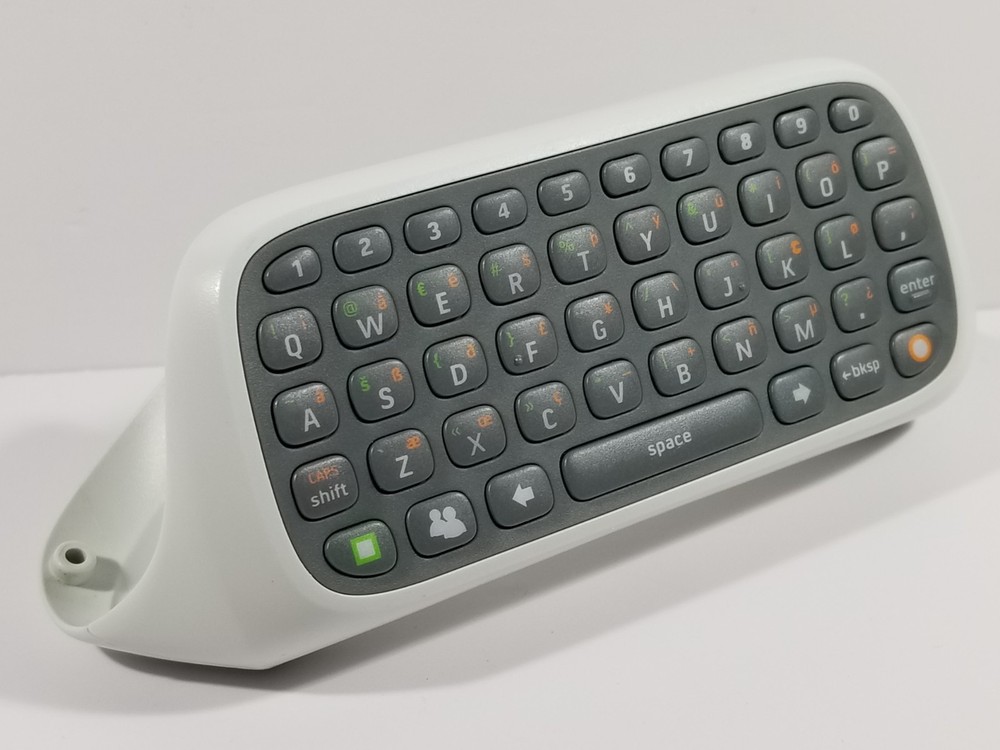 ¤ Official White Chat Pad Controller Keyboard Wired Microsoft Xbox 360 OEM Work