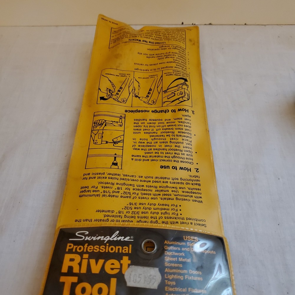 Swingline Rivet Tool CT-2 Great Condition - Includes Original Packaging