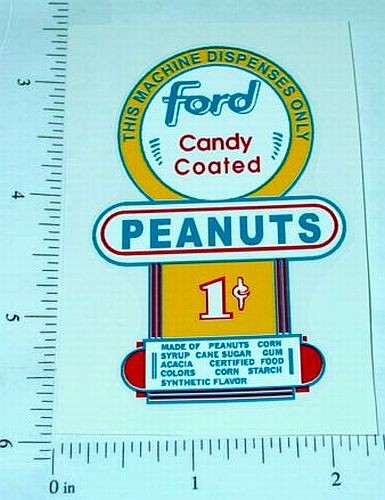 One Cent Ford Peanut Machine Sticker V-22