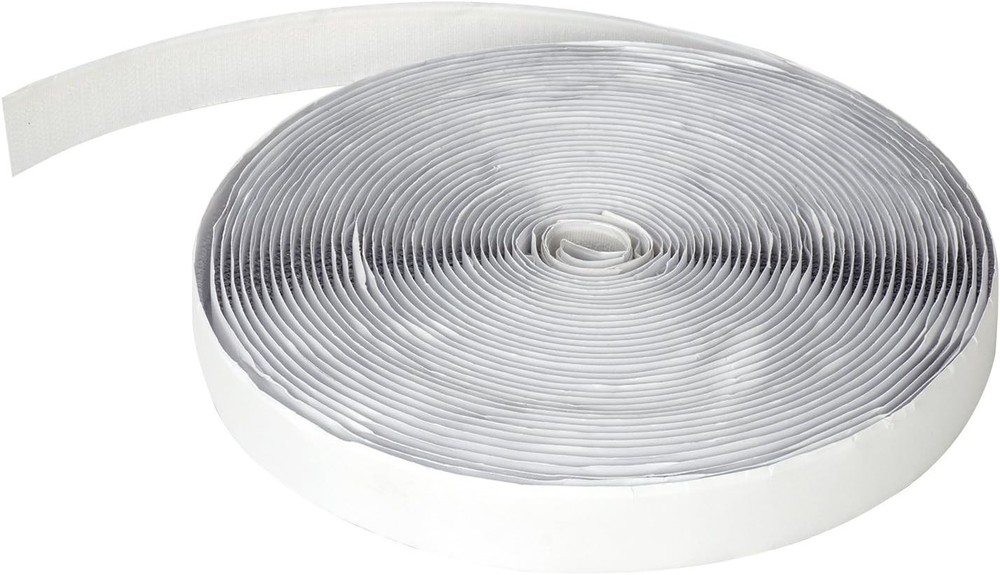 Multi-Surface Adhesive Hook Tape - 39FT x 0.75 Inch for Windows & Doors, White