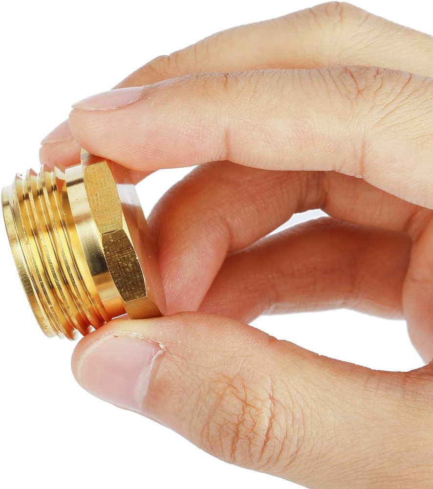 Male Brass Pipe Plug Outer Garden Hose 3/4" GHT Threaded 2 Pack,