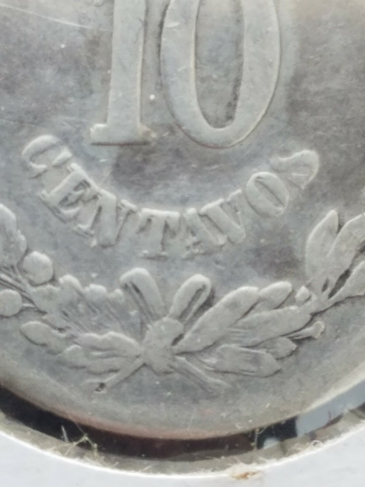 Error Mexico; Silver 10 Centavos 1886-Mo M  Mexico City Doubled, DD
