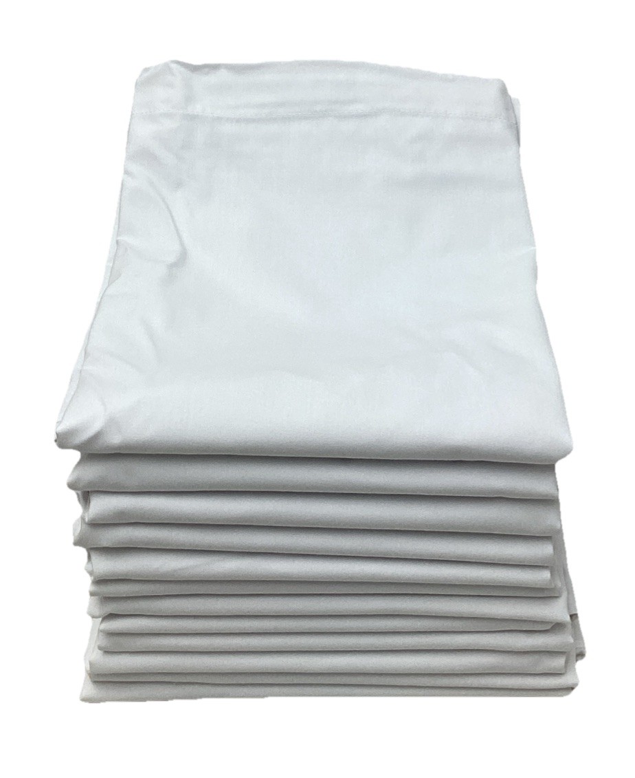 Lot of 12 Oversized Standard (20.5x27.5) White Cotton Pillow Cases