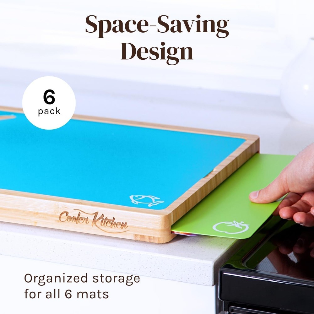 Prep and Serving, Easy Clean Bamboo Cutting Board and Dishwasher Safe Plastic -
