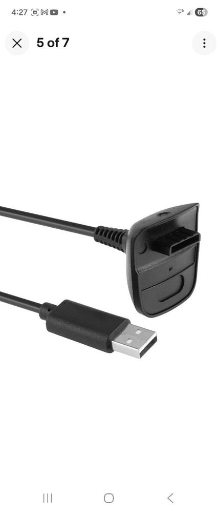 3 For Xbox 360 Black Wireless Controller USB Charging Cable Replacement Charger