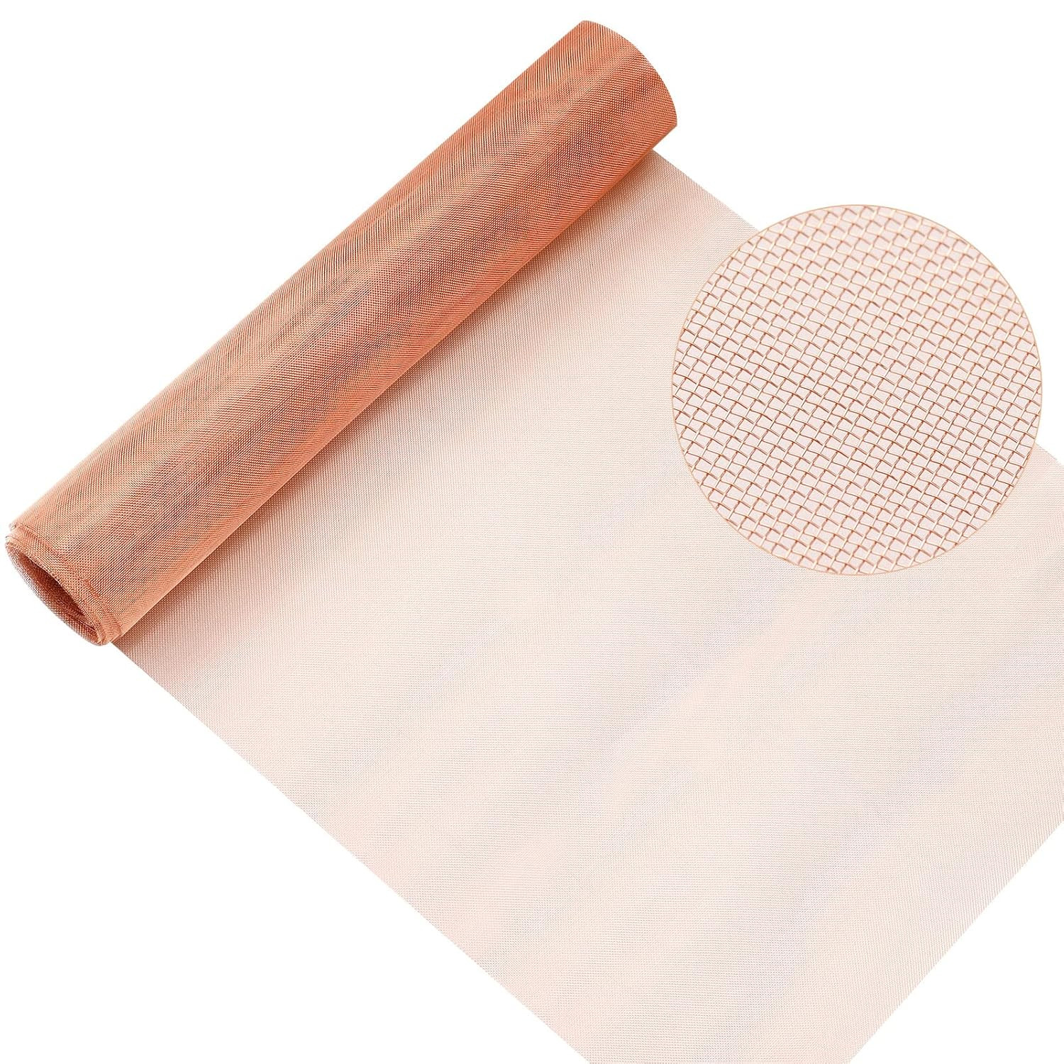 12 Inch X 10 Ft Copper Mesh Screen 99.9% Pure Copper 40 Mesh Roll Wire Fabric