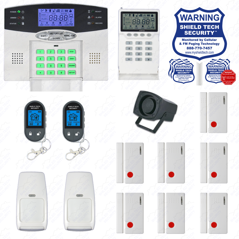 Wireless House Alarm Kit Security System Voice Prompt Backlit Screen US Plug GV