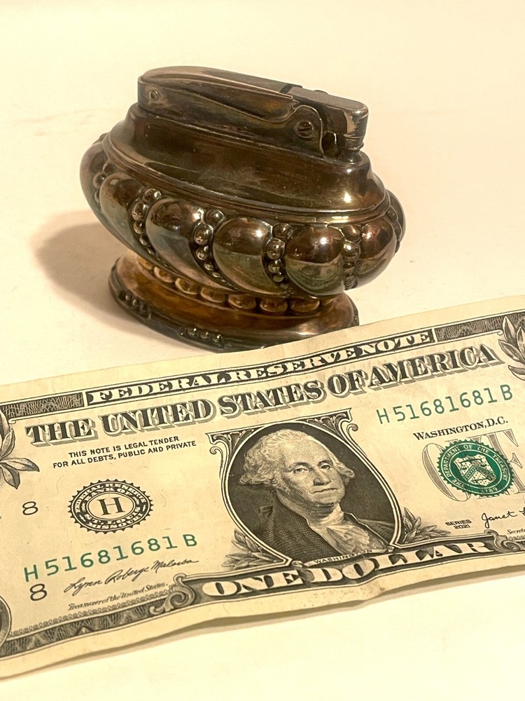 Vintage “Crown” Silver-Plated Ronson Table Lighter