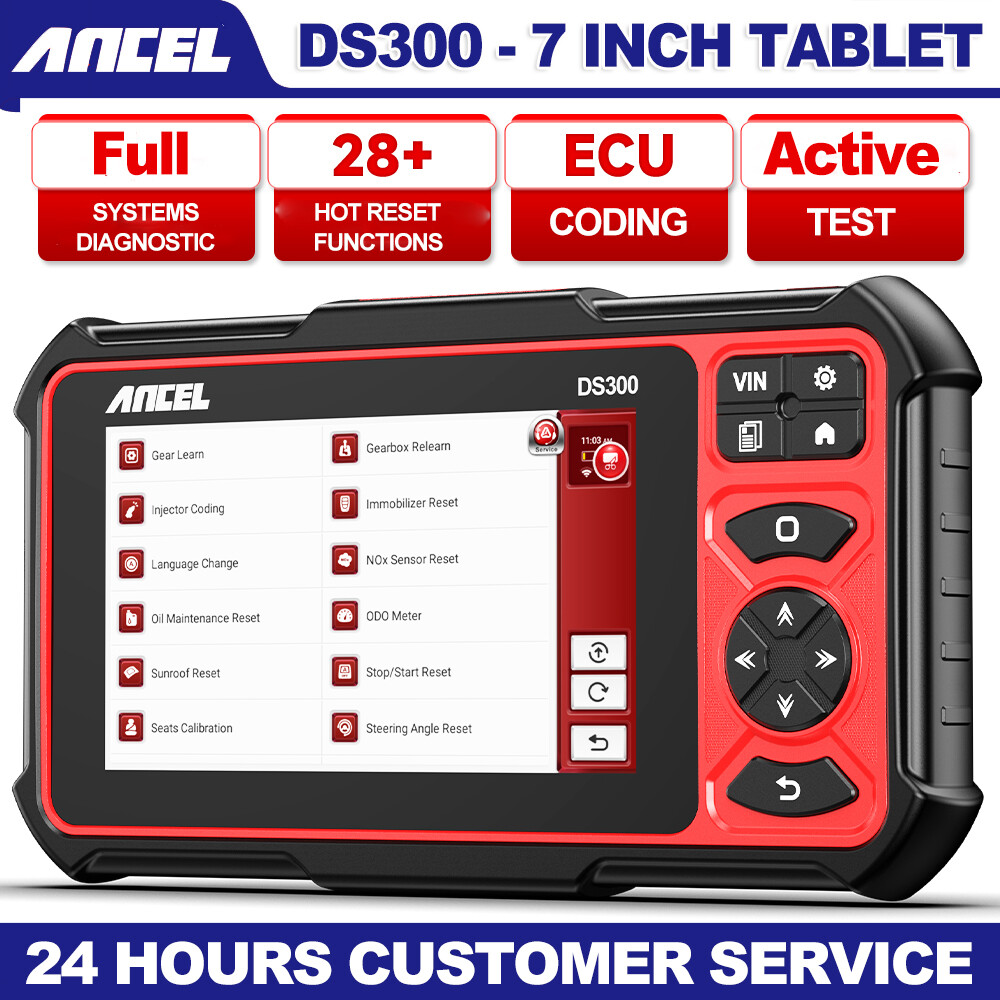 ANCEL DS300 Car Diagnostic Scan Tool Bidirectional OBD2 Scanner ECU Coding FCA
