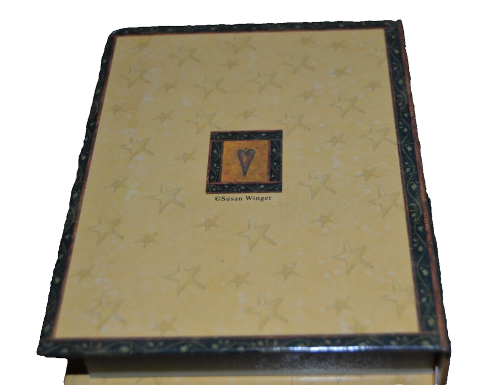 SUSAN WINGET Note Sheets Vtg Book Style Box BLESS ALL CREATURES Angel Hearts