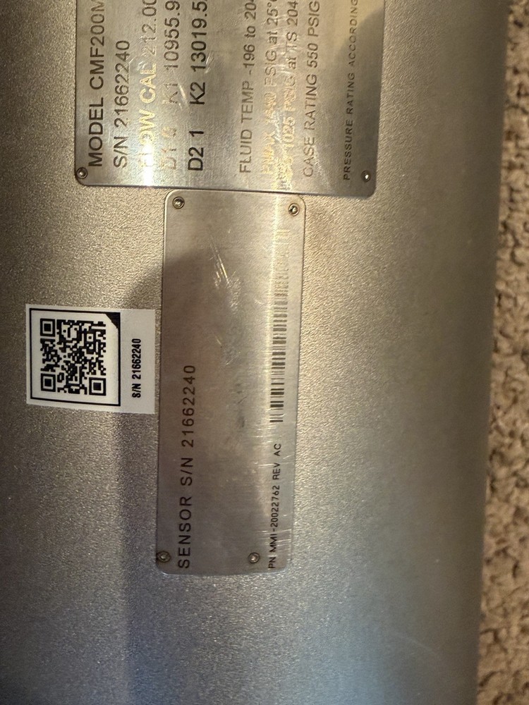 2" 600# Micro Motion CMF200 Flow Sensor Enhanced Core Processor NEW P15 - Read D