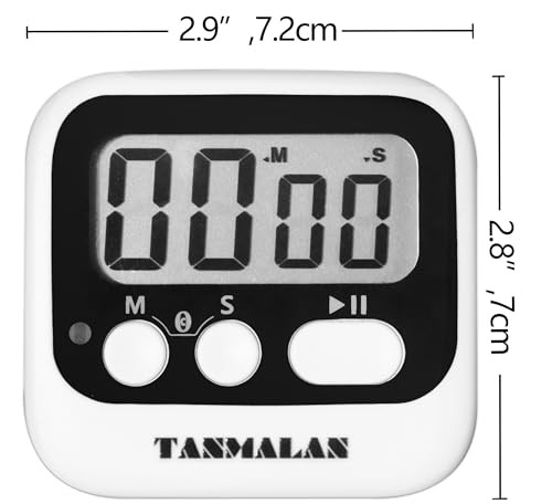 Easy to USE, Digital Kitchen Timer, Magnetic Timer,(Black,1 Pack) Black -1 Pack